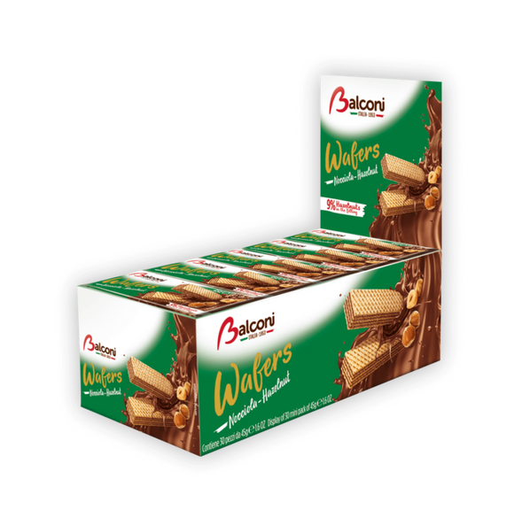 BALCONI WAFERS ESPOSITORE HASSELNØTT 30X45G